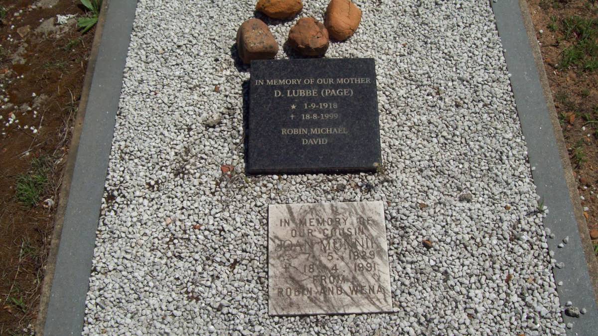 LUBBE D. nee PAGE 1918-1999 :: MUNNIK Joan 1929-1991