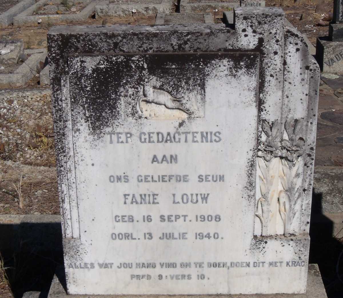 LOUW Fanie 1908-1940