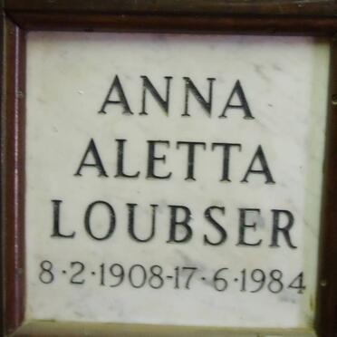 LOUBSER Anna Aletta 1908-1984