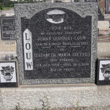 LOUW Johan 1903-1957 & Elizabeth Maria THERON 1909-1958