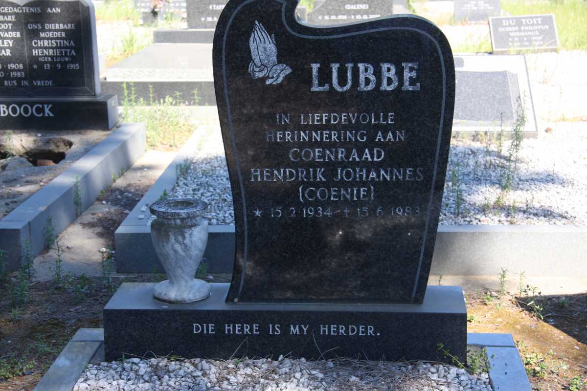 LUBBE Coenraad Hendrik Johannes 1934-1983