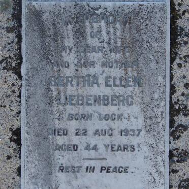 LIEBENBERG Bertha Ellen nee LOCK -1937