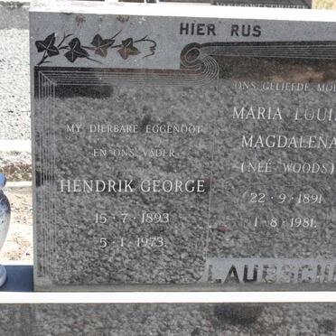 LAUBSCHER Hendrik George 1893-1973 & Maria Louisa Magdalena WOODS 1891-1981