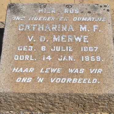 MERWE Catharina M.F., van der 1867-1959