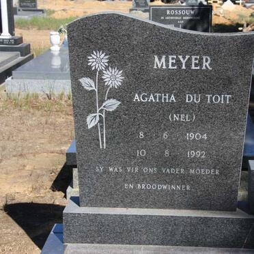 MEYER Agatha Du Toit nee NEL 1904-1992
