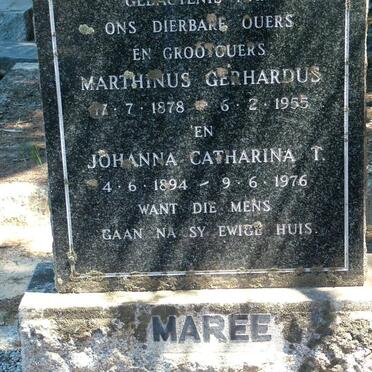 MAREE Marthinus Gerhardus 1878-1955 & Johanna Catharina T. 1894-1976