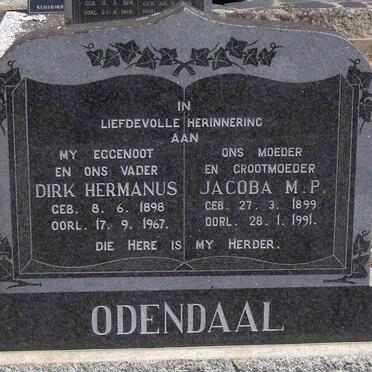 ODENDAAL Dirk Hermanus 1898-1967 &amp; Jacoba M.P. 1899-1991