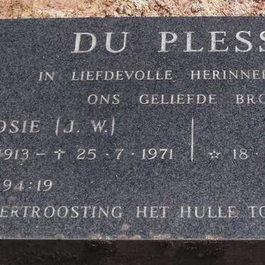 PLESSIS J.W., du 1913-1971 :: DU PLESSIS S.F. 1916-1989
