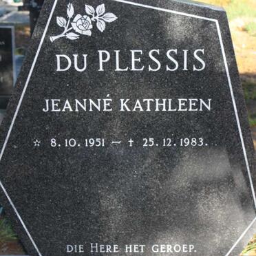 PLESSIS Jeanné Kathleen, du 1951-1983