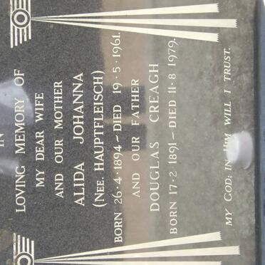 PILKINGTON Douglas Creagh 1891-1979 &amp; Alida Johanna HAUPTFLEISCH 1894-1961