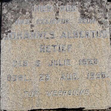 RETIEF Johannes Albertus 1930-1950