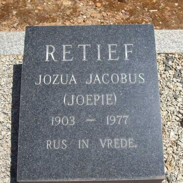 RETIEF Jozua Jacobus 1903-1977