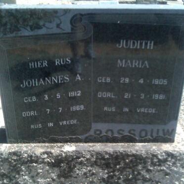 ROSSOUW Johannes A. 1912-1969 &amp; Judith Maria 1905-1981