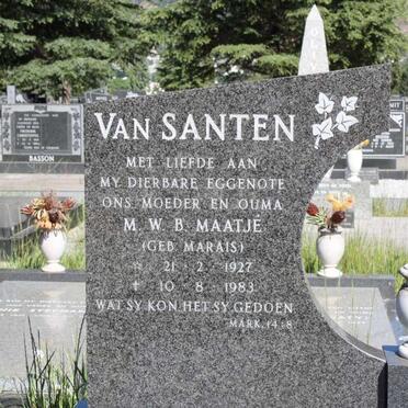SANTEN M.W.B, van nee MARAIS 1927-1983