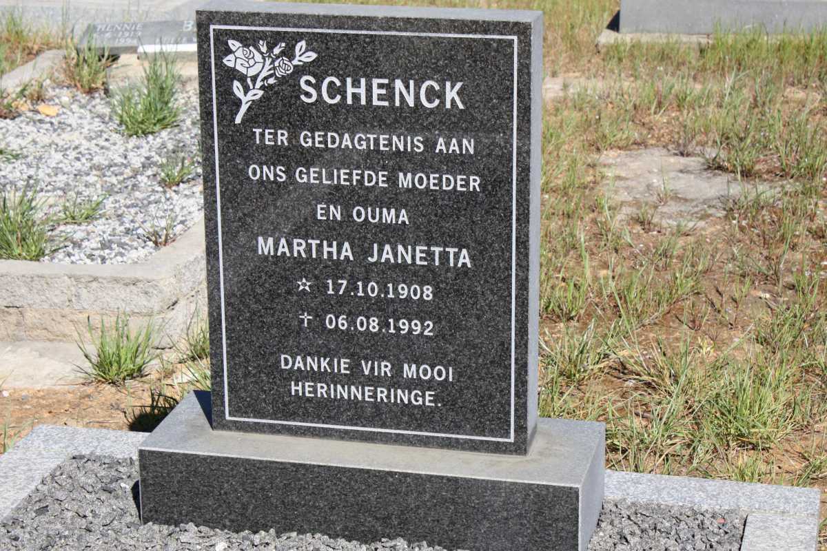SCHENCK Martha Janetta 1908-1992