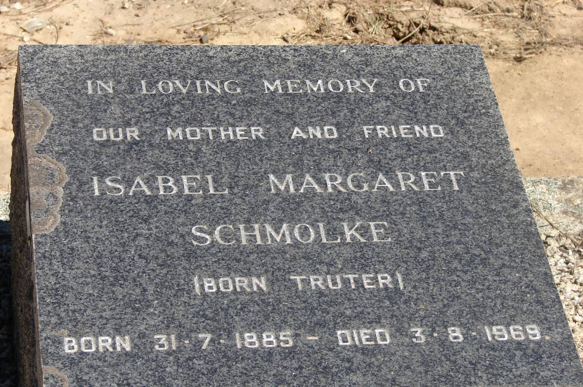 SCHMOLKE Isabel Margaret nee TRUTER 1885-1969