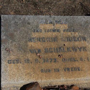 SCHALKWYK Hendrik Gideon, van 1873-1954