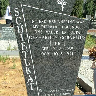 SCHIETEKAT Gerhardus Cornelius 1935-1991