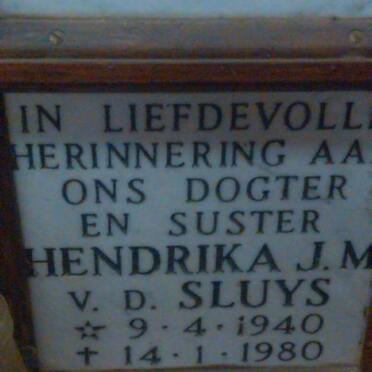 SLUYS Hendrika J.M., V.D. 1940-1980