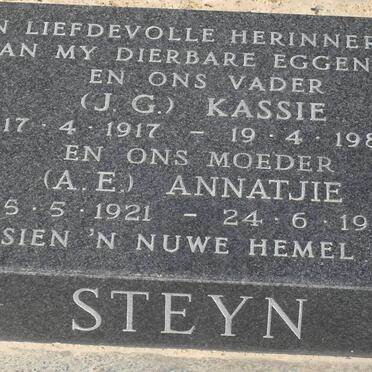 STEYN J.G. 1917-1983 & A.E. 1921-1993