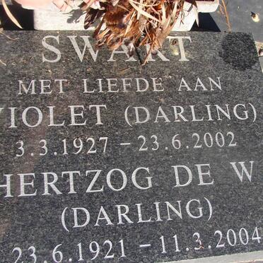 SWART Hertzog De W. 1921-2004 & Violet 1927-2002