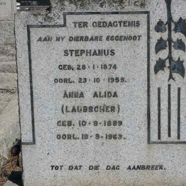 TOIT Stephanus, du 1874-1955 &amp; Anna Alida LAUBSCHER 1889-1963