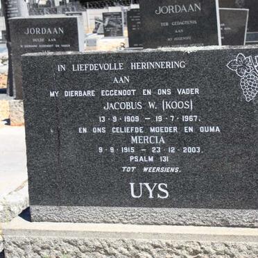 UYS Jacobus W. 1909-1967 & Mercia 1915-2003