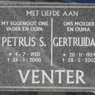 VENTER Petrus S. 1920-2000 &amp; Gertruida M. 1924-2002