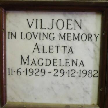 VILJOEN Aletta Magdelena 1929-1982
