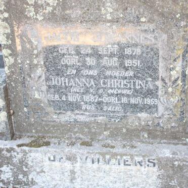 VILLIERS Jacob Johannes, de 1878-1951 &amp; Johanna Christina V.D.MERWE 1887-1959