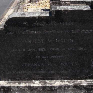 WATTS Ernest W. 1882-1952 & Johanna M.C. CARSTENS 1885-1974