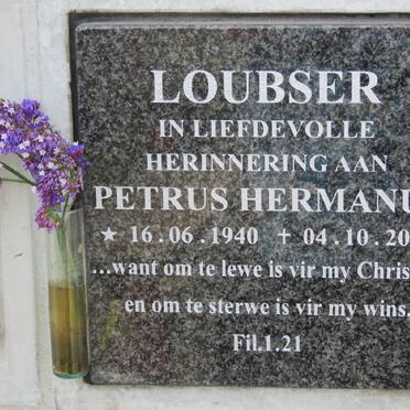 LOUBSER Petrus Hermanus 1940-2016