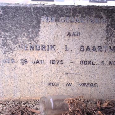 BAARTMAN Hendrik L. 1875-1945