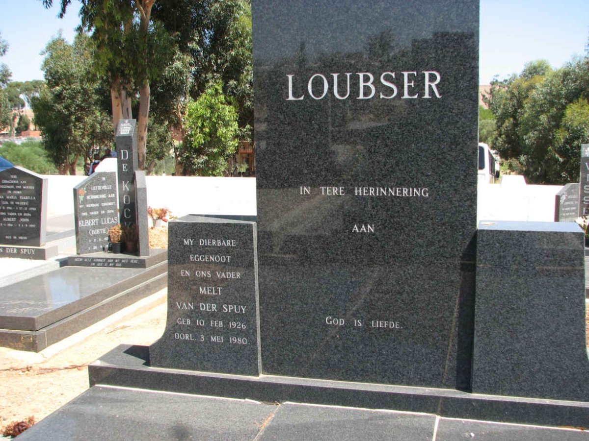 LOUBSER Melt Van Der Spuy 1926-1980