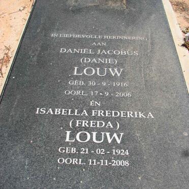 LOUW Daniel Jacobus 1916-2006 &amp; Isabella Frederika 1924-2008