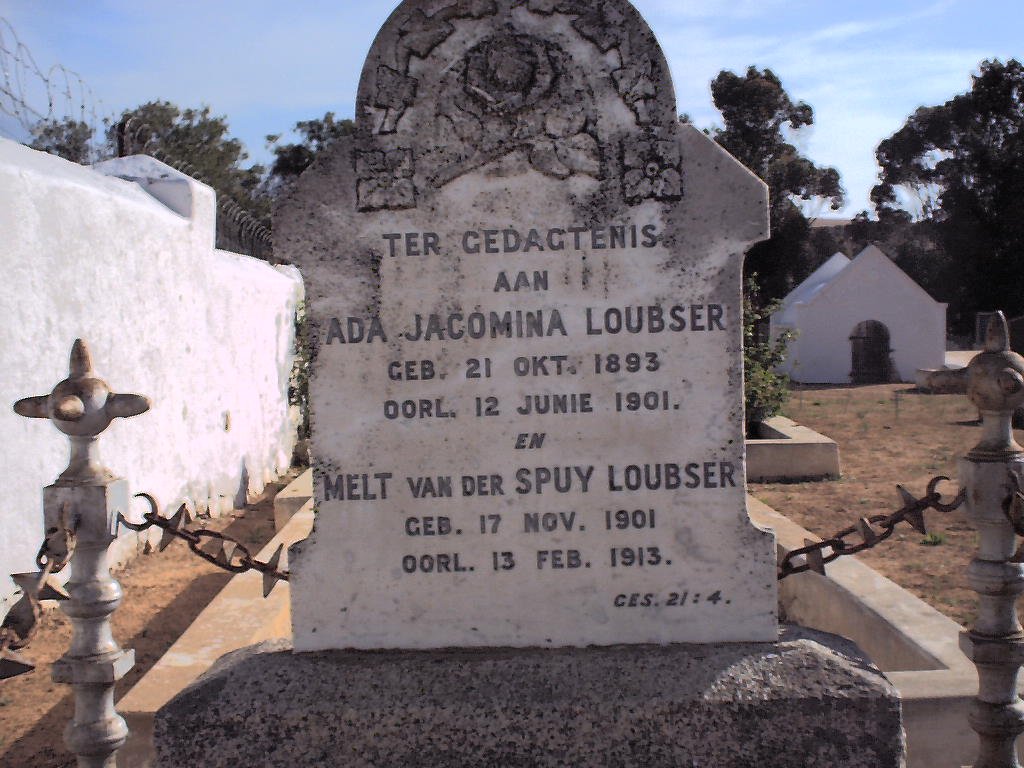 LOUBSER Ada Jacomina 1893-1901 :: LOUBSER Melt van der Spuy 1901-1913