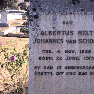 SCHOOR Albertus Melt Johannes, van 1886-1913