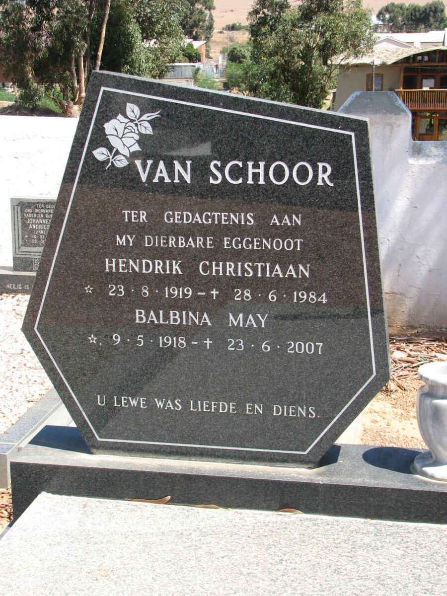 SCHOOR Hendrik Christiaan, van 1919-1984 &amp; Balbina May 1918-2007