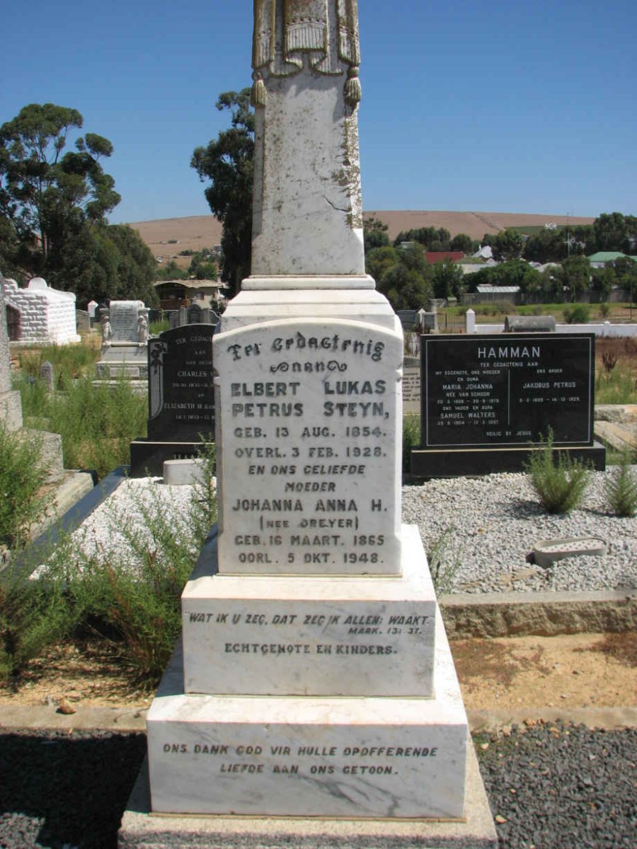 STEYN Elbert Lukas Petrus 1854-1928 &amp; Johanna Anna H. DREYER 1865-1948
