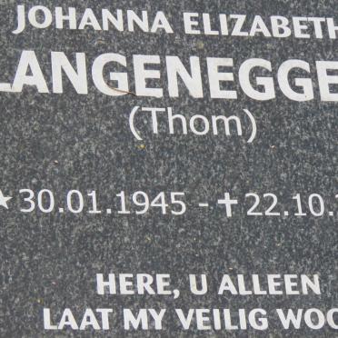 LANGENEGGER Johanna Elizabeth nee THOM 1945-2019
