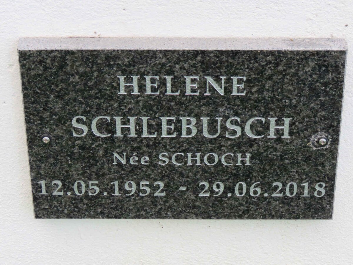 SCHLEBUSCH Helene nee SCHOCH 1952-2018