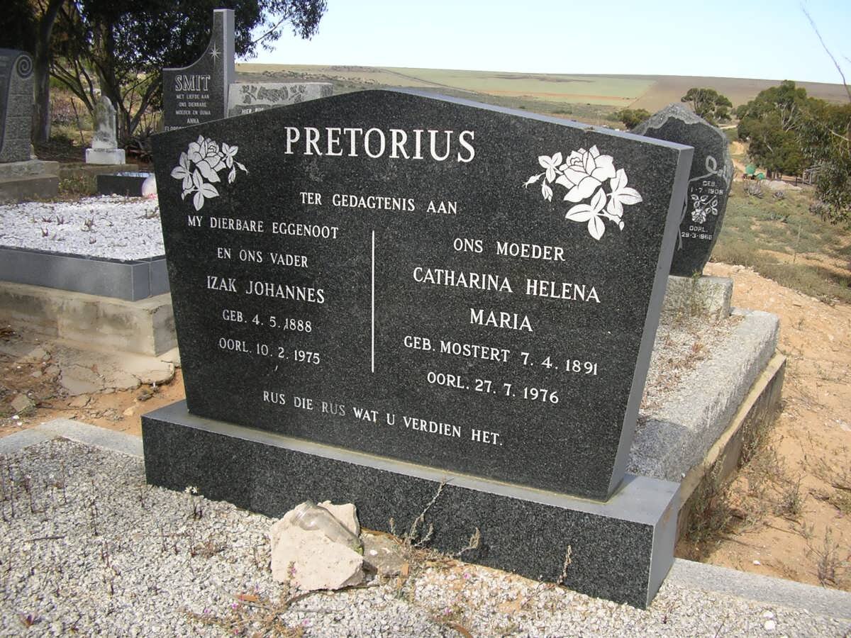 PRETORIUS Izak Johannes 1888-1975 &amp; Catharina Helena Maria MOSTERT 1891-1976