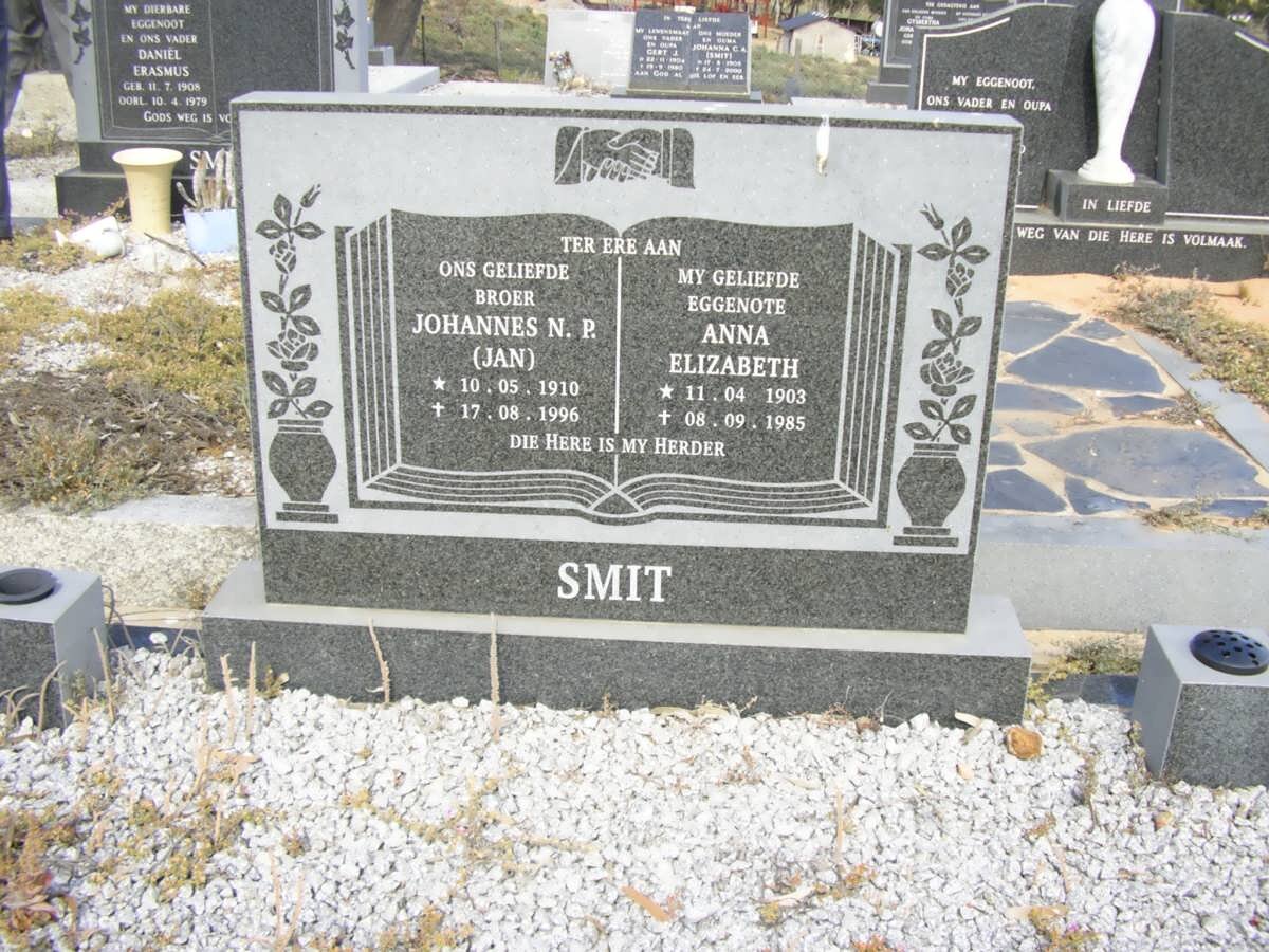 SMIT Johannes N.P. 1910-1996 &amp; Anna Elizabeth 1903-1985