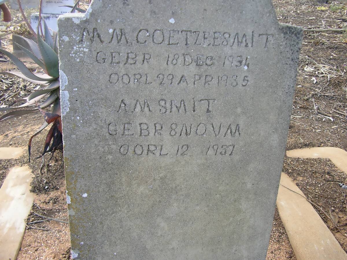 SMITH M.M. Coetzee 1934-1935 :: SMIT A.M. -1937