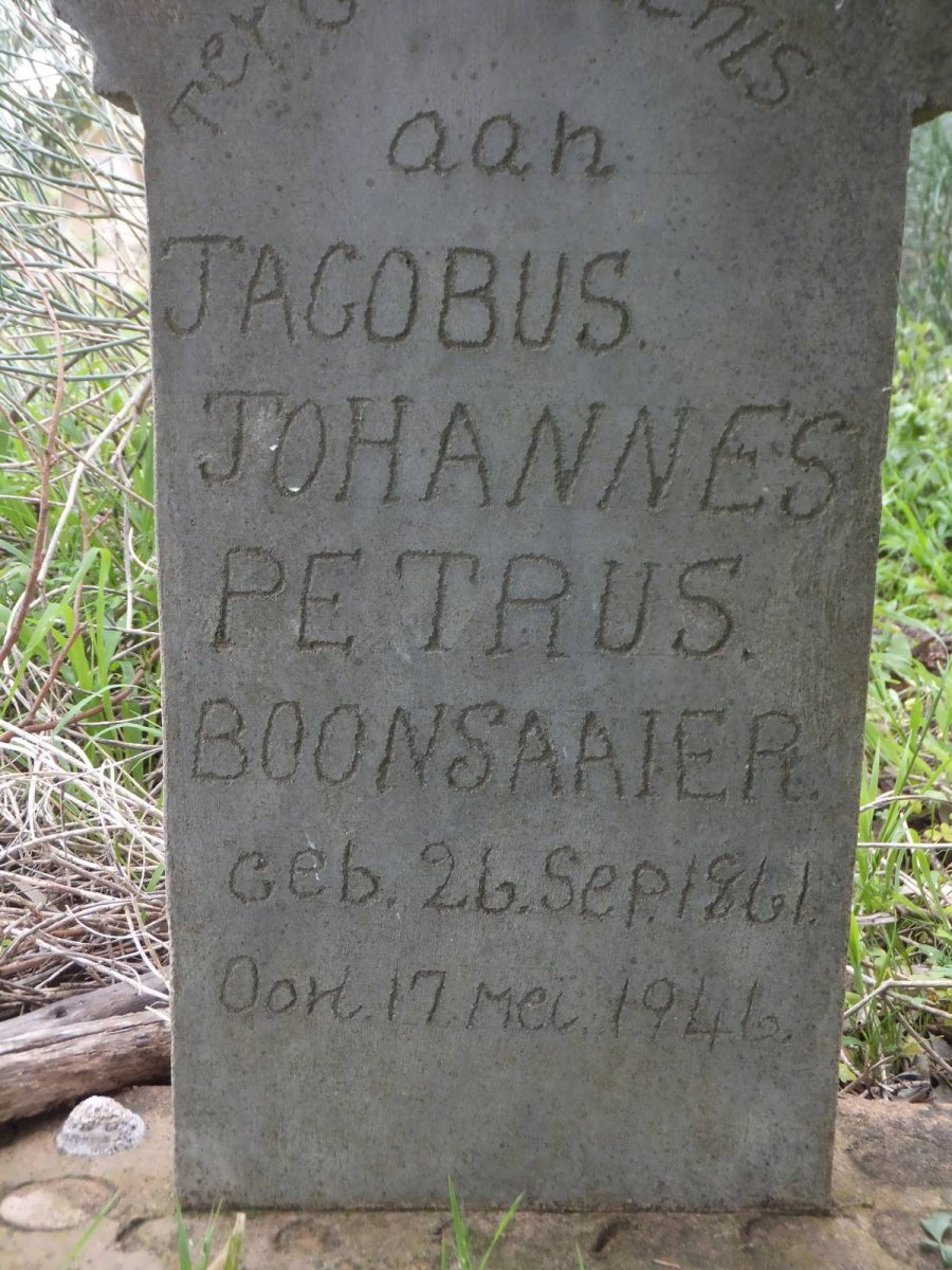 BOONSAAIER Jacobus Johannes Petrus 1861-1946
