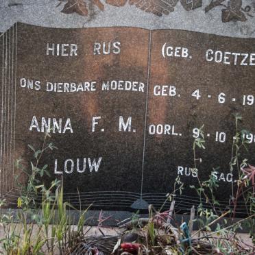 LOUW Anna F.M. nee COETZEE 1900-1960