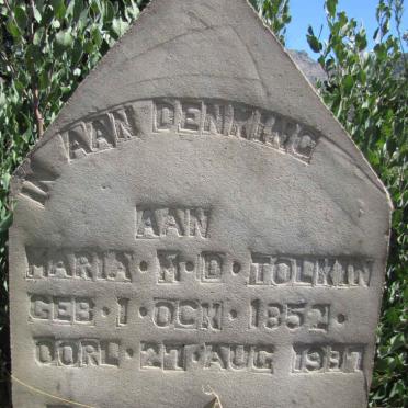 TOLKIN Maria M.D. 1852-1937