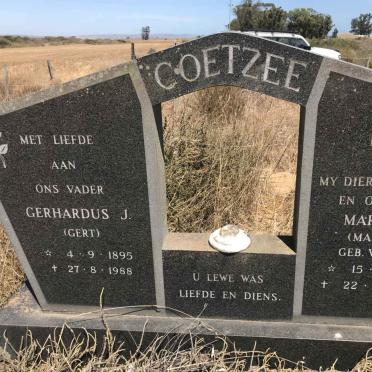 COETZEE Gerhardus J. 1895-1988 & Maria S.L. VAN DYK 1898-1983