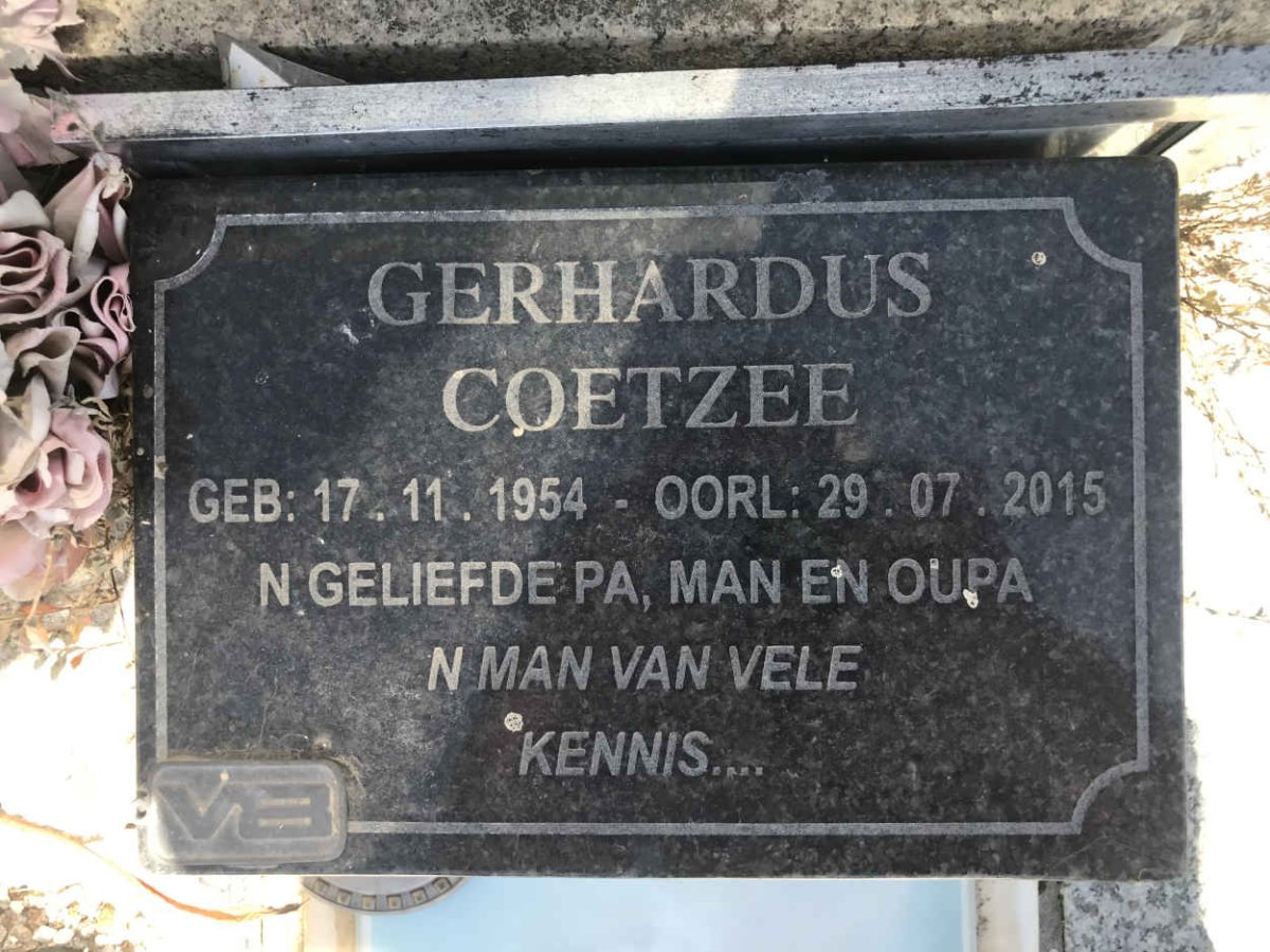 COETZEE Jasper Jacobus 1920-1971 & Sophia 1918-2001 :: COETZEE Gerhardus 1954-2015 _3