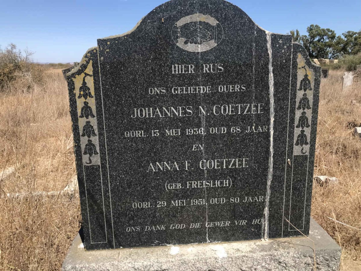 COETZEE Johannes N. -1936 & Anna F. FREISLICH -1951 